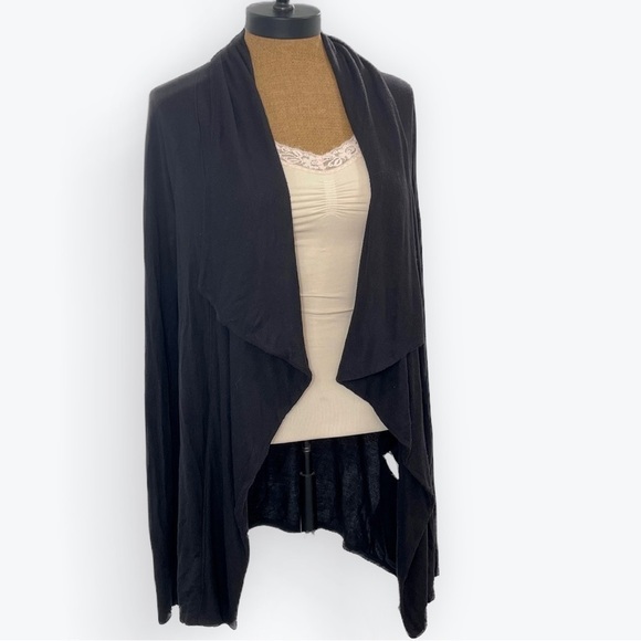 Lilly Pulitzer Long sleeve black lightweight open front cardigan sweater pockets - Picture 1 of 8